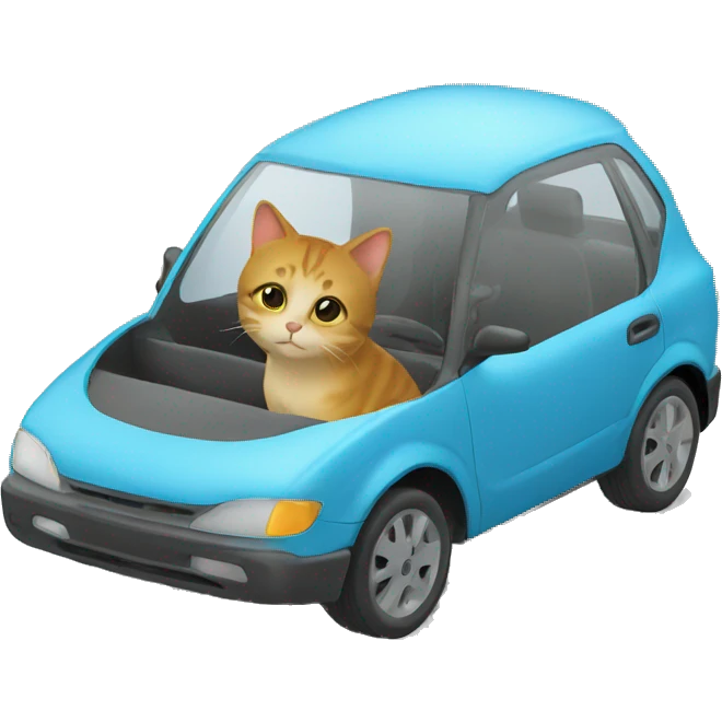 Un chat qui roule une voiture  emoji