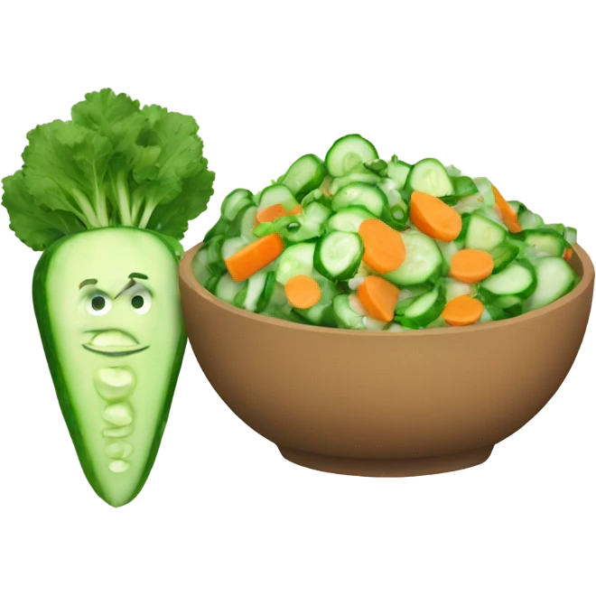 green carrot and cucumber salad emoji