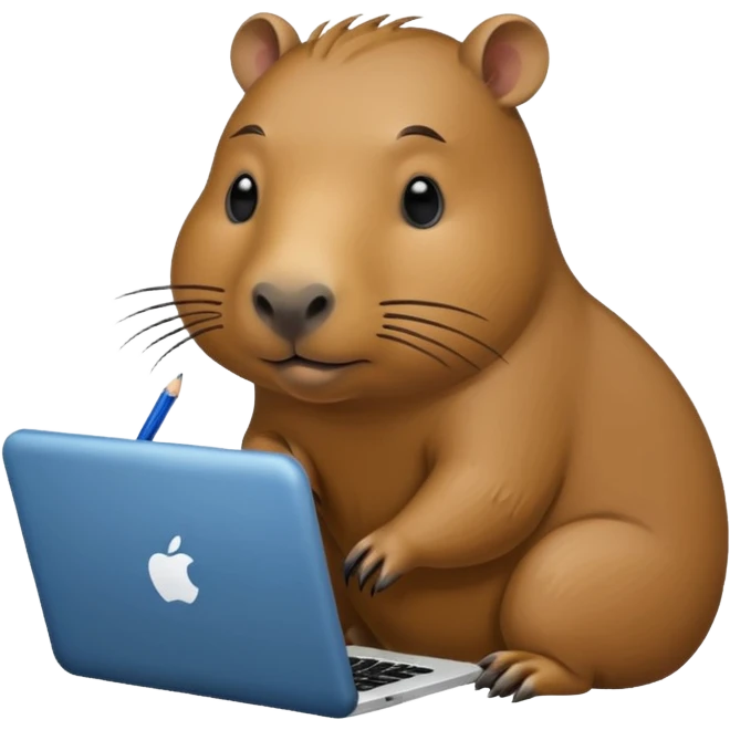 code writing capybara emoji