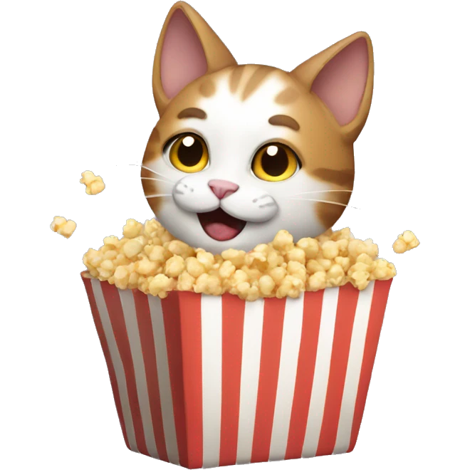 cat with popcorn emoji