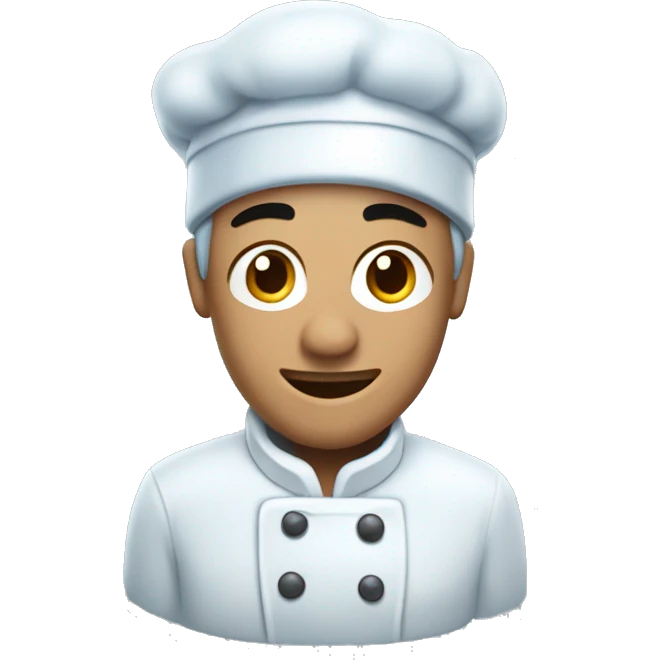 a baker is frozen in ice environnment emoji