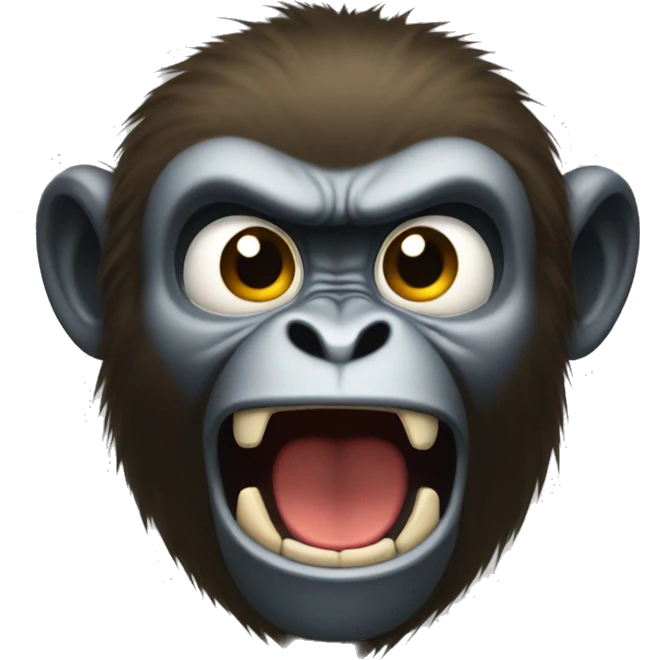 The monkey is very angry and scream emoji