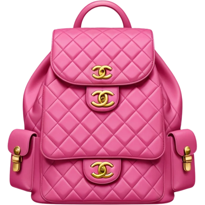 chanel pink backpack gold hardware emoji