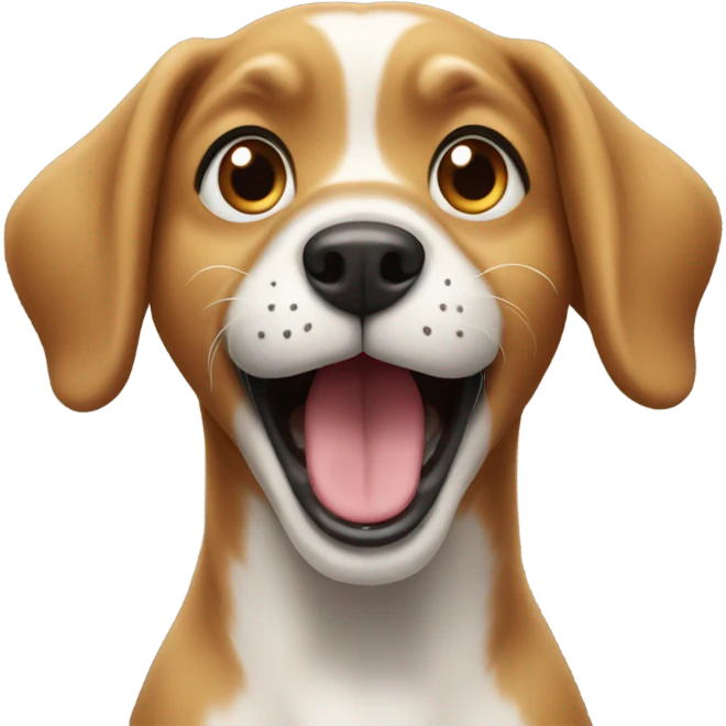 a dog screaming with excitement  emoji