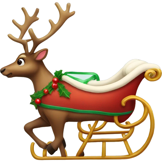christmas reindeer sleigh emoji