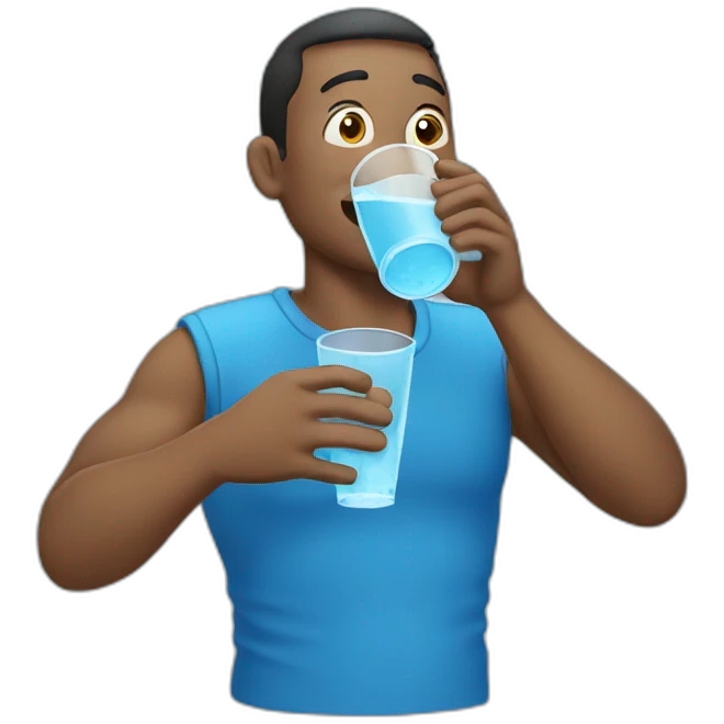 Man drinking water from ocean emoji