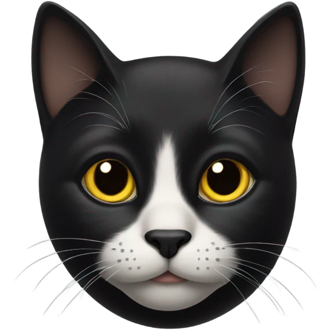 black cat with with dot on nose emoji