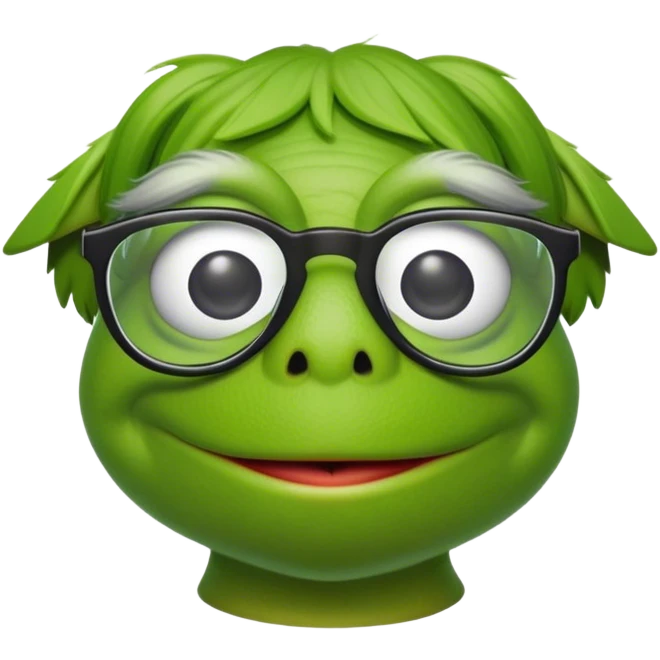 Kermit with glasses  emoji