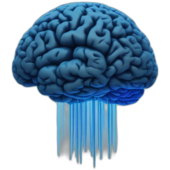 electric blue brain LIKE A CLOUD emoji