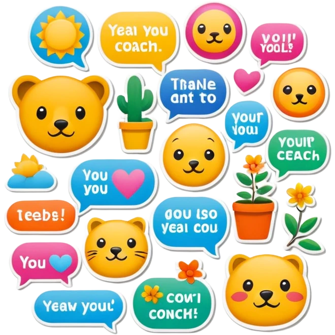 Создай стикерпак для коуча emoji