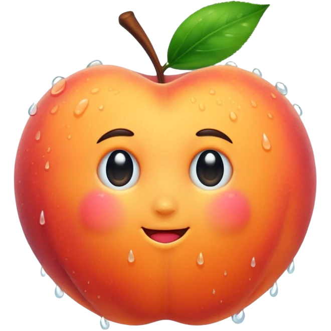 Wet peach emoji