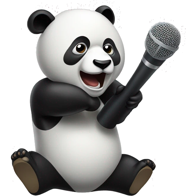 panda attacking microphon emoji