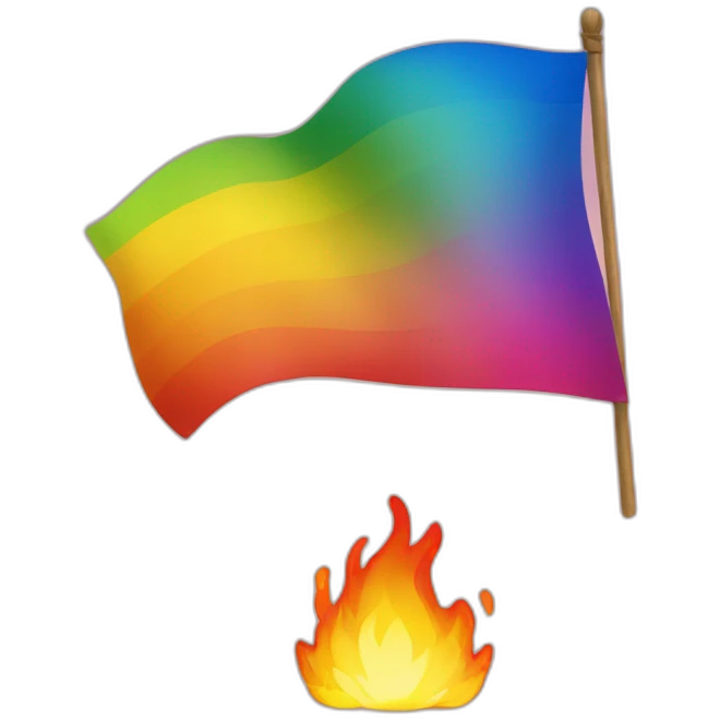 Burning rainbow flag emoji