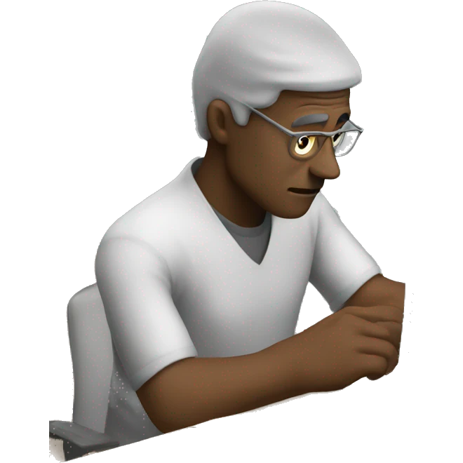 man programming late emoji
