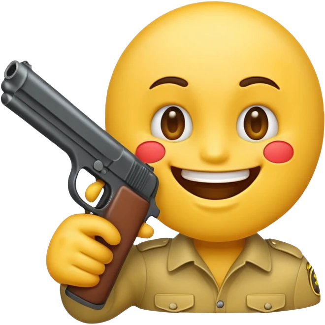 Emoji with a gun to its mouth emoji