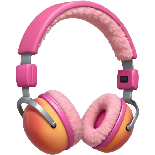 peach fruit with pink headphones emoji