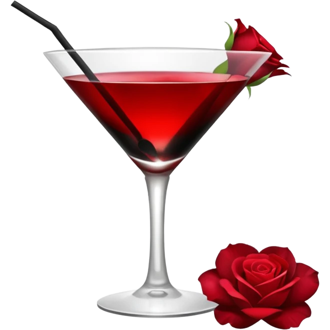 🍸+🍹+🖤+🌹 emoji