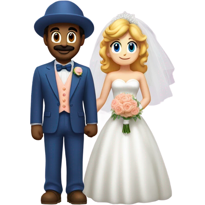 Peach and mario getting married emoji
