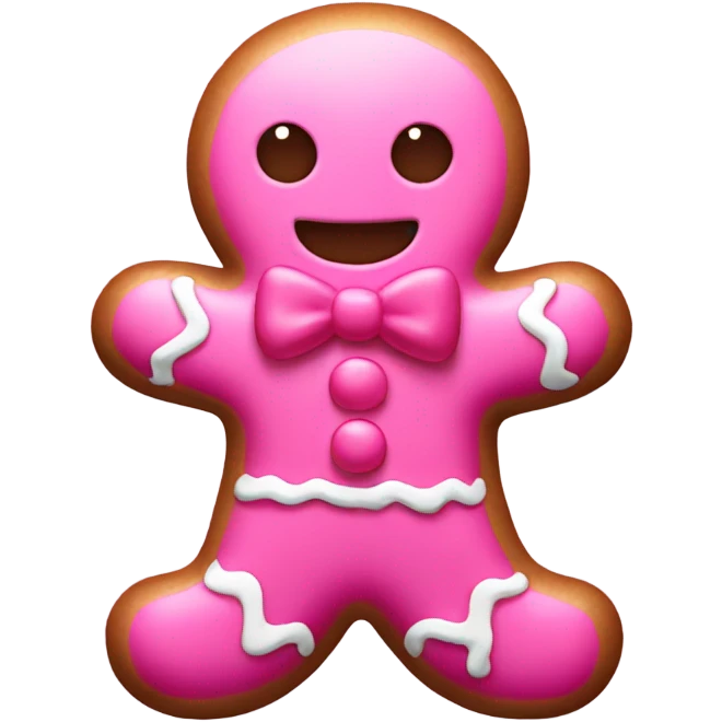 pink gingerbread man  emoji