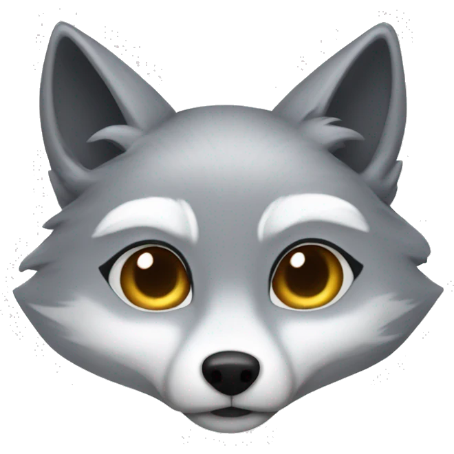 Silver gray marble fox emoji