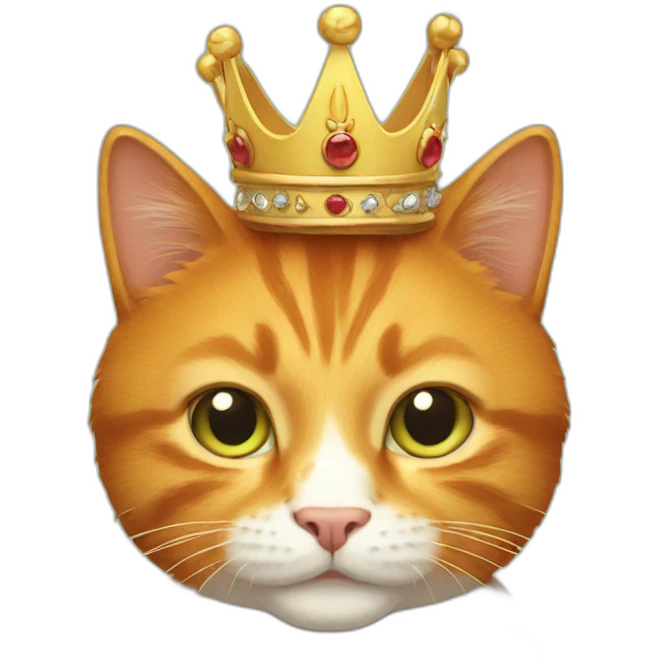ginger cat with crown emoji