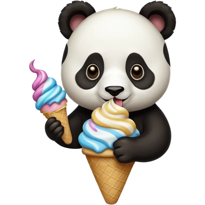 Panda eating ice cream emoji