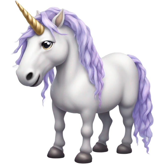A tired unicorn emoji