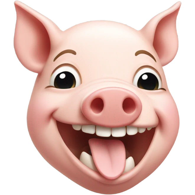 pig head laughing emoji