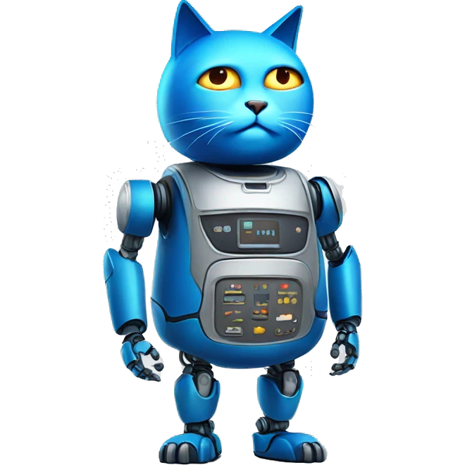 fat cat blue robot emoji