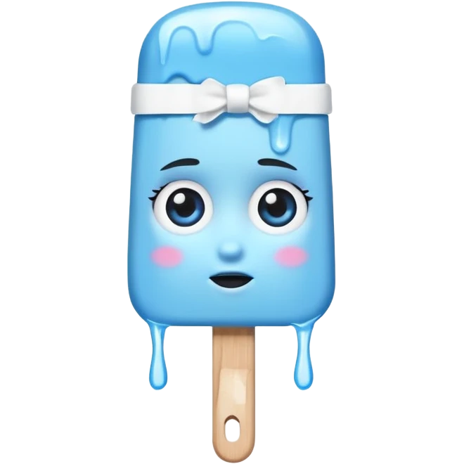monochrome popsicle with eyes and headband emoji