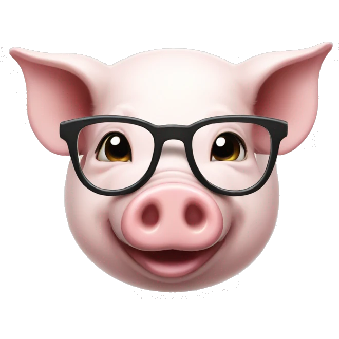 Smile pig with glasses emoji