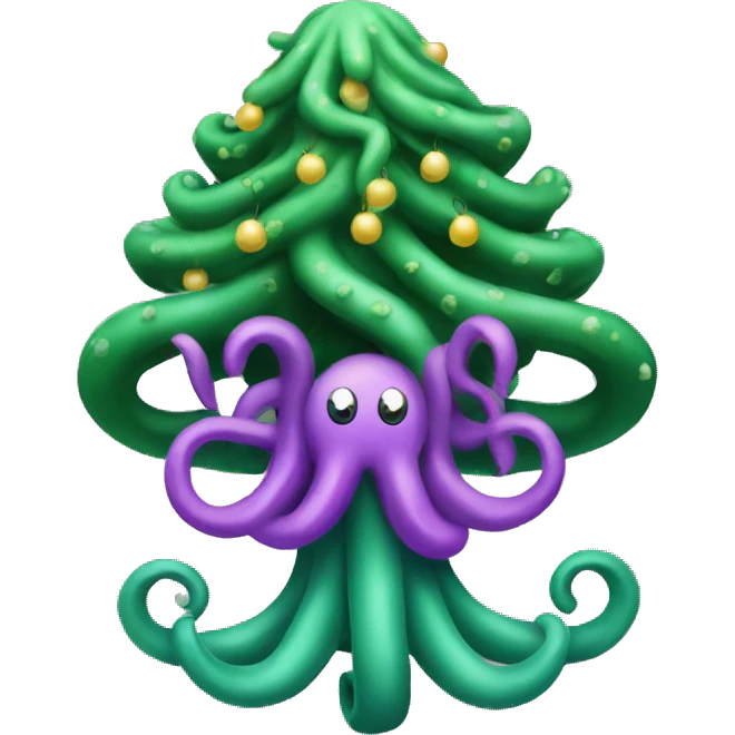 tentacles Christmas tree emoji