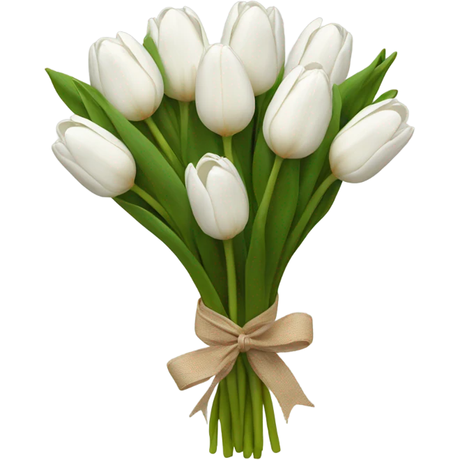 white tulip bouquet  emoji
