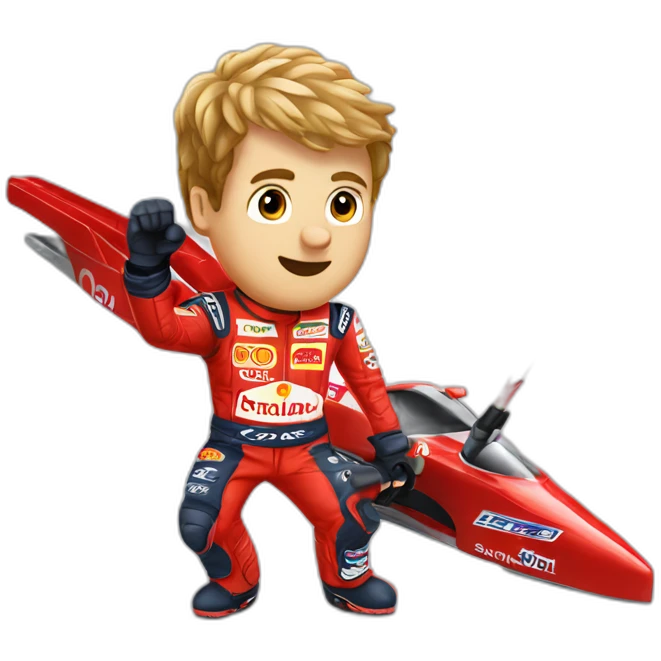 Sebastian Vettel with laser sabre emoji