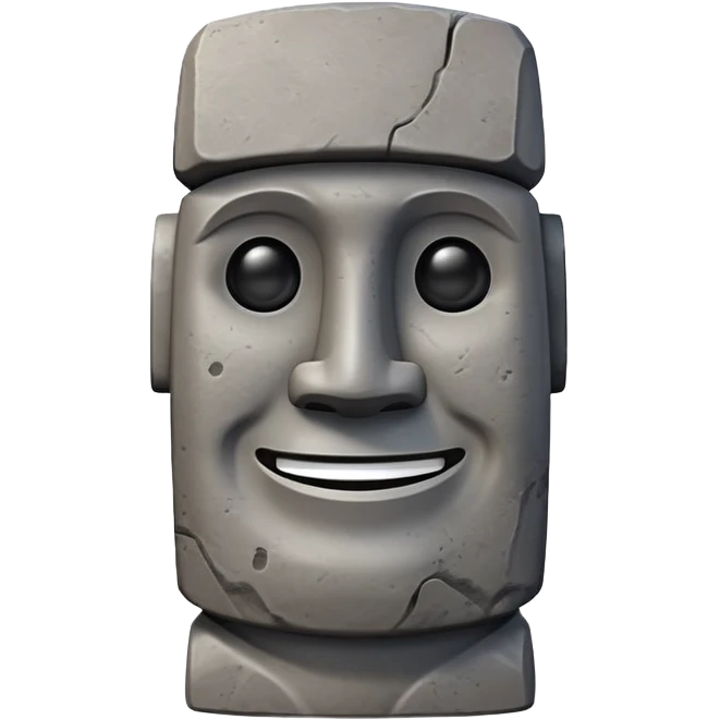 moai emoji with a happy face emoji