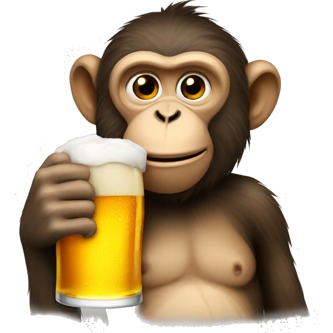 Monkey drinking beer emoji