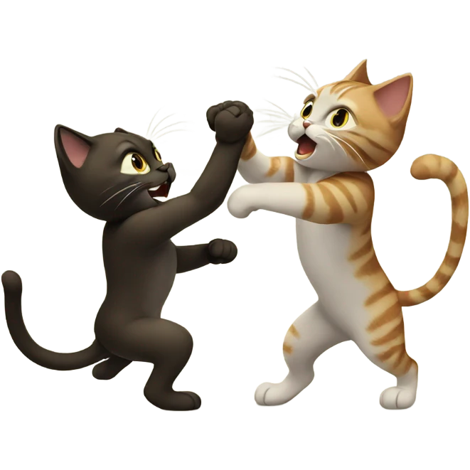 Cats fighting emoji
