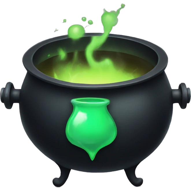 black cauldron with potion emoji