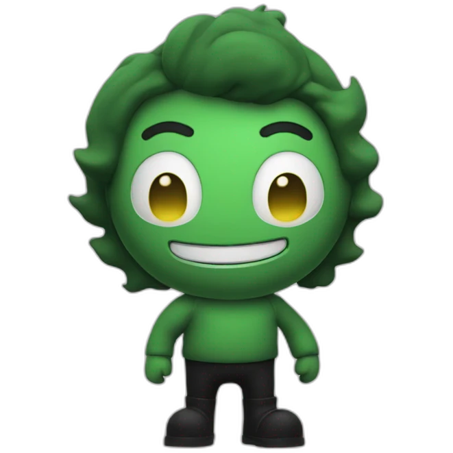green colored version of bendy from bendy and the ink machine emoji