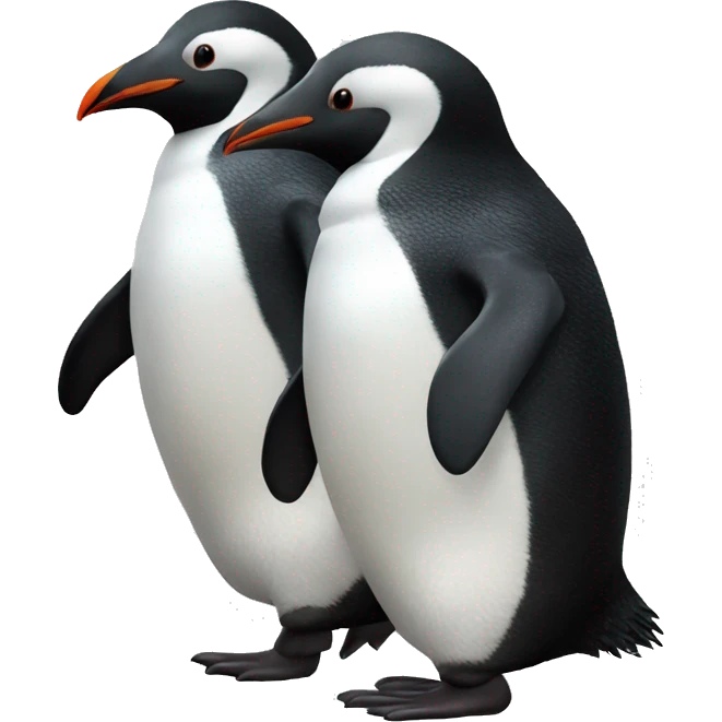 Two Pinguines are walking emoji
