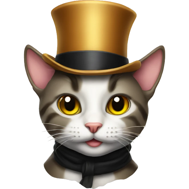 Cat with a tophat emoji