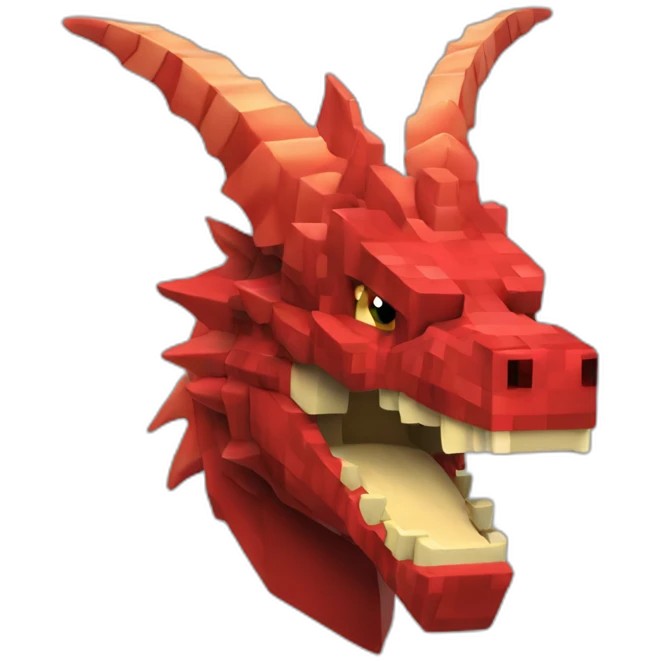 head cranial Red dragon Minecraft delegate emoji