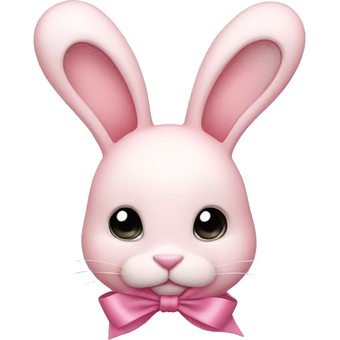 Pale pink bunny with ribbon on top emoji