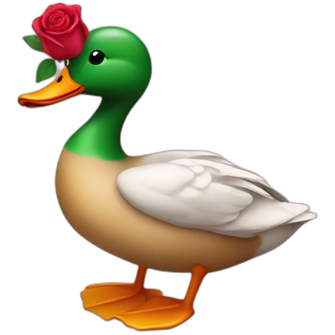 Duck with rose emoji