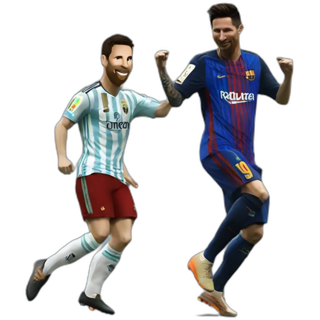 Ronaldo dancing  with messi emoji