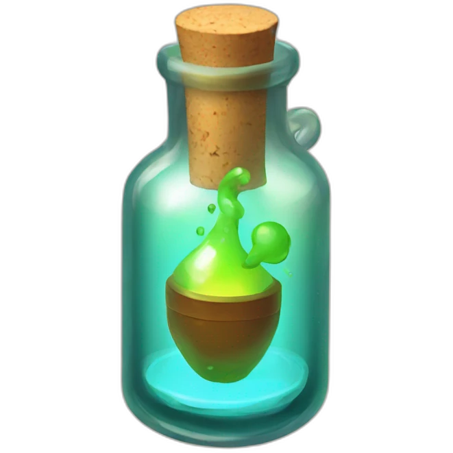 power up potion in a tube with a cork emoji