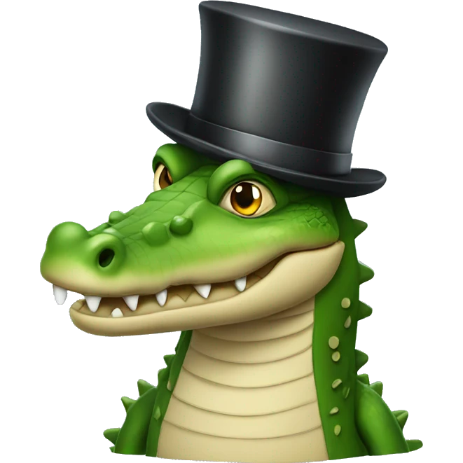 Crocodile with a top hat emoji