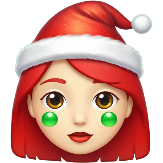 glitter red and green lupa emoji