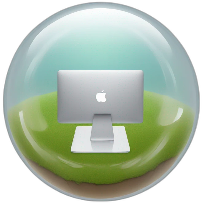 macbook inside a bubble emoji