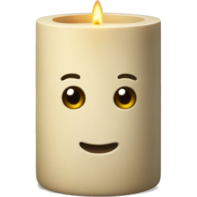 candle in beige concrete vessel emoji